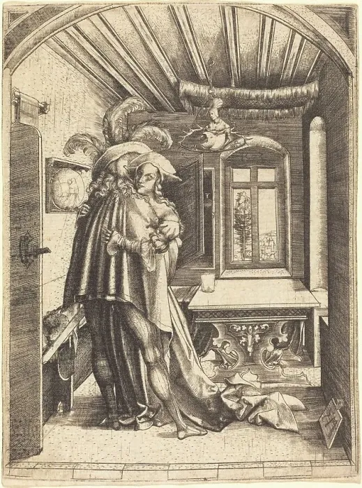 Framed Print : The Embrace, 1503. Creator: Master MZ Framed Print : The Embrace, 1503. Creator: Master MZ