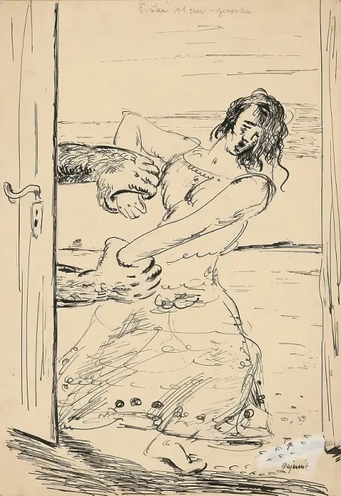 Framed Print : Embrace, 1936. Creator: Cyprian Majernik Framed Print : Embrace, 1936. Creator: Cyprian Majernik