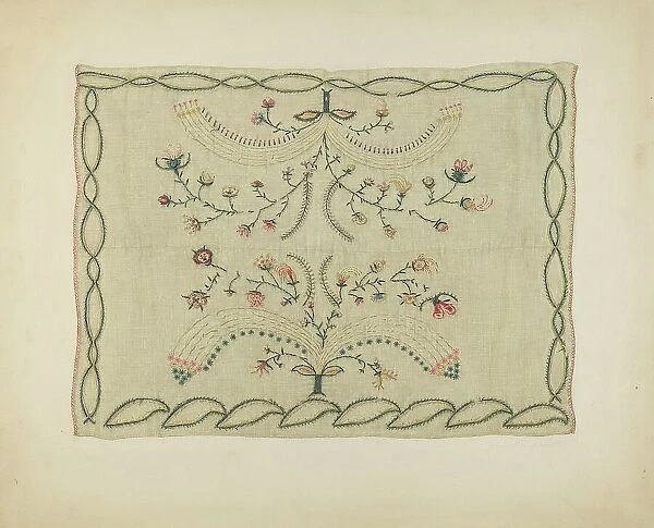 Embroidered Blanket, c. 1939. Creator: Jenny Almgren