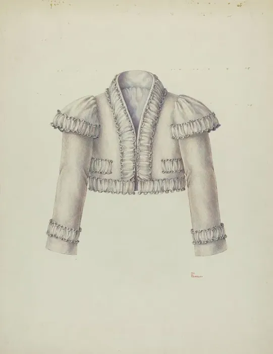 Framed Print : Embroidered Bolero Jacket, c. 1940. Creator: Hal Blakeley Framed Print : Embroidered Bolero Jacket, c. 1940. Creator: Hal Blakeley