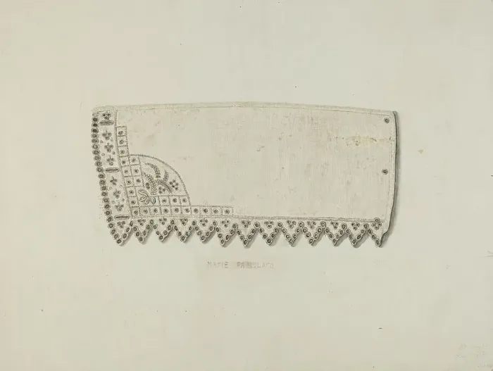 Framed Print : Embroidered Cuff, 1939. Creator: Marie Famularo Framed Print : Embroidered Cuff, 1939. Creator: Marie Famularo