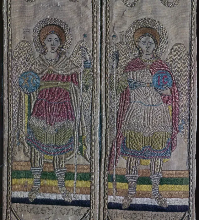 Framed Print : Detail from embroidered vestments of angels, 17th century Framed Print : Detail from embroidered vestments of angels, 17th century