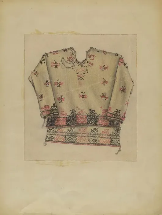 Framed Print : Embroidered Woman's Dress, 1935 / 1942. Creator: Michael Trekur Framed Print : Embroidered Woman's Dress, 1935 / 1942. Creator: Michael Trekur