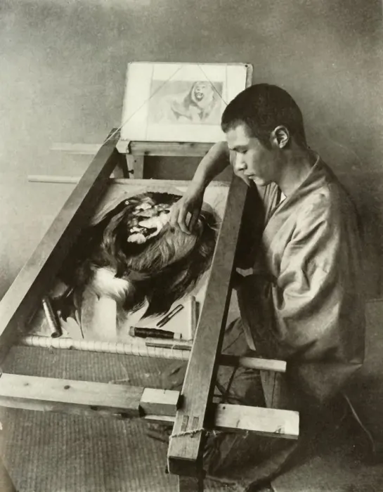 Framed Print : The Embroiderer, 1910. Creator: Herbert Ponting