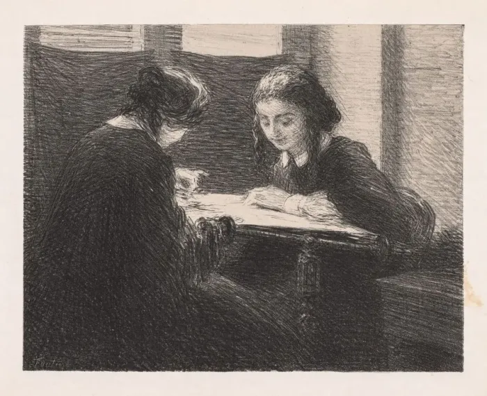 Framed Print : The Embroideres (Les Brodeuses), , 1898. Creator: Henri Fantin-Latour (French, 1836-1904) Framed Print : The Embroideres (Les Brodeuses), , 1898. Creator: Henri Fantin-Latour (French, 1836-1904)