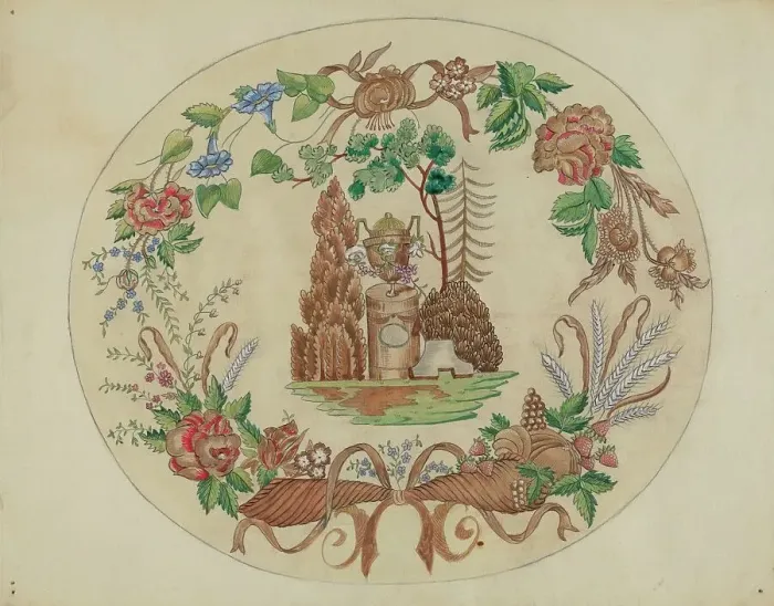 Framed Print : Embroidery, c. 1936. Creator: A. Zimet Framed Print : Embroidery, c. 1936. Creator: A. Zimet