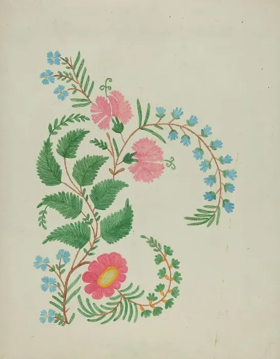 Framed Print : Embroidery, c. 1936. Creator: Ann Gene Buckley Framed Print : Embroidery, c. 1936. Creator: Ann Gene Buckley