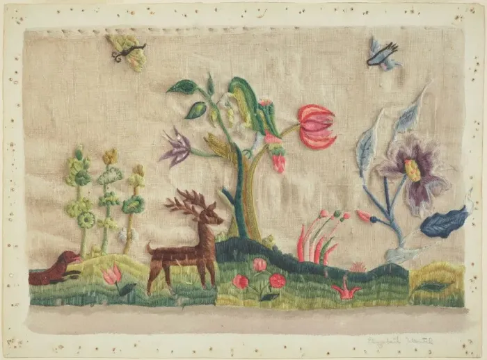 Framed Print : Embroidery, c. 1936. Creator: Elizabeth Moutal Framed Print : Embroidery, c. 1936. Creator: Elizabeth Moutal