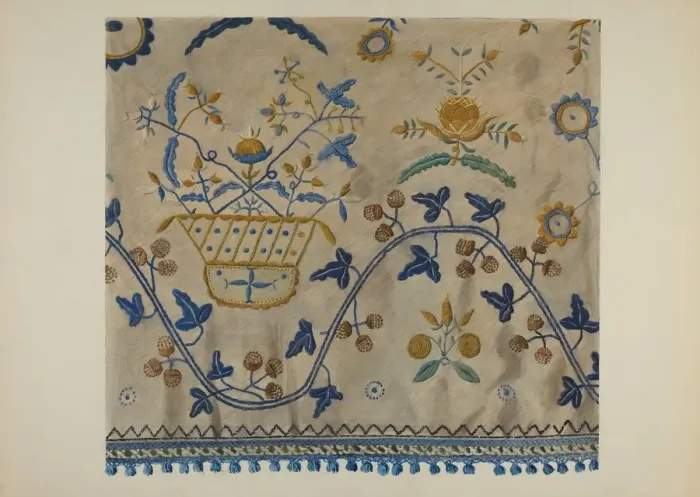 Framed Print : Embroidery, c. 1941. Creator: Herman O. Stroh Framed Print : Embroidery, c. 1941. Creator: Herman O. Stroh