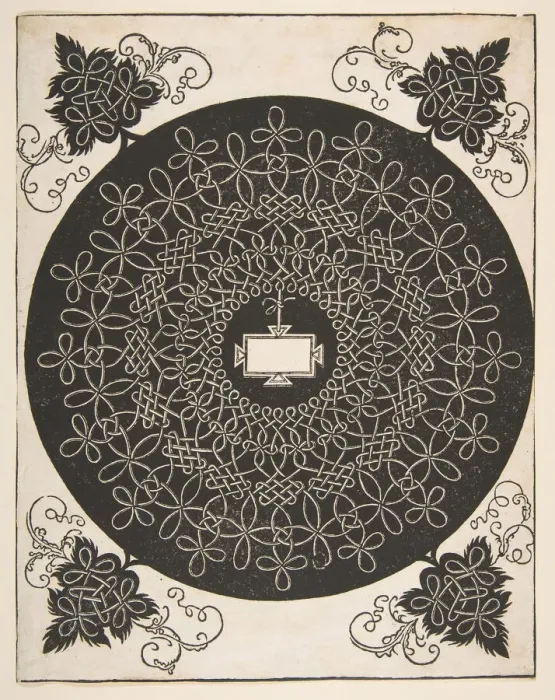 Framed Print : Embroidery Pattern with an Oblong Panel in its Center, 1521 before Framed Print : Embroidery Pattern with an Oblong Panel in its Center, 1521 before
