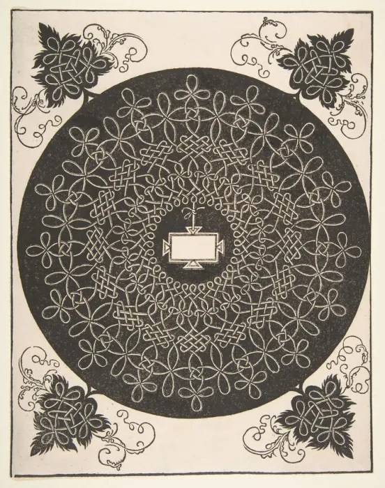 Framed Print : Embroidery Pattern with an Oblong Panel in its Center, 1521 before Framed Print : Embroidery Pattern with an Oblong Panel in its Center, 1521 before