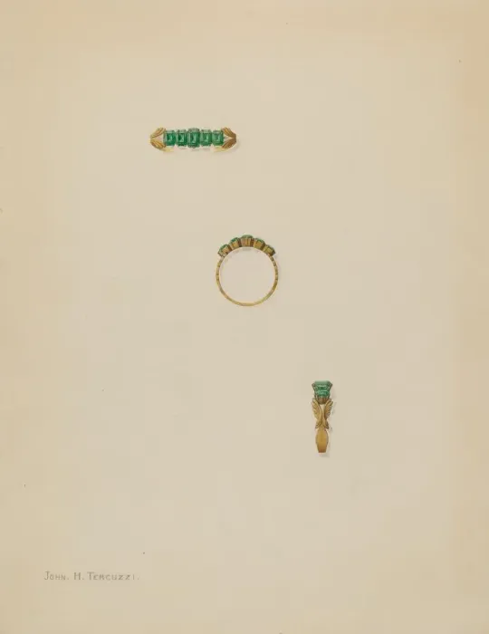 Framed Print : Emerald Ring, c. 1938. Creator: John H. Tercuzzi Framed Print : Emerald Ring, c. 1938. Creator: John H. Tercuzzi