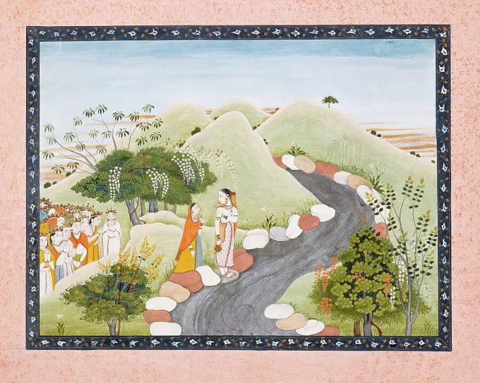 Framed Print : The Emergence of Kaushiki, Folio from a Devimahatmya (Glory of the Goddess), c1750 or earlier. Creator: Unknown Framed Print : The Emergence of Kaushiki, Folio from a Devimahatmya (Glory of the Goddess), c1750 or earlier. Creator: Unknown