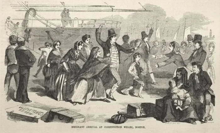 Framed Print : Emigrant Arrival at Constitution Wharf, Boston, 1857. Creator: Winslow Homer (American, 1836-1910) Framed Print : Emigrant Arrival at Constitution Wharf, Boston, 1857. Creator: Winslow Homer (American, 1836-1910)