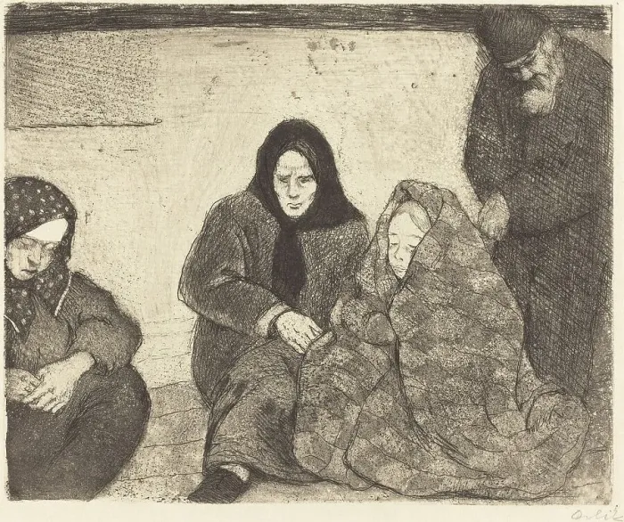 Framed Print : Emigrants, 1922. Creator: Emil Orlik Framed Print : Emigrants, 1922. Creator: Emil Orlik