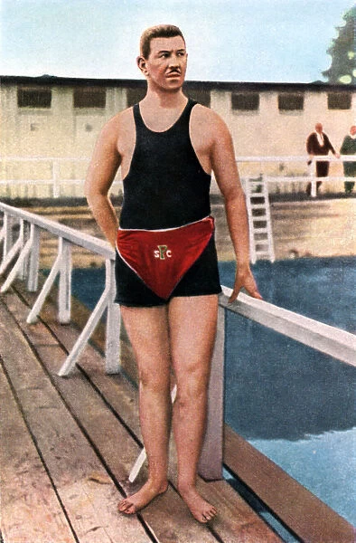 Emil Rausch, Geman swimmer, Olympic Games, St Louis, USA, 1904, (1936)