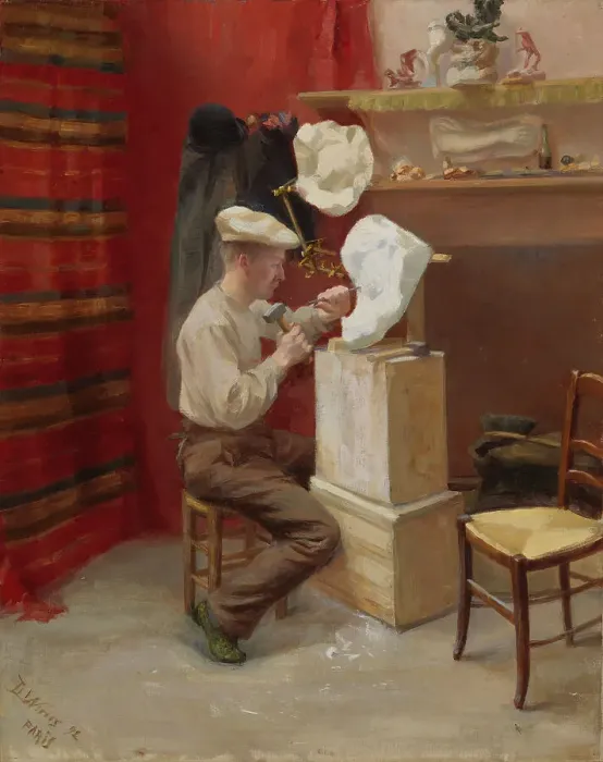 Framed Print : Emil Wikström in His Studio in Paris, 1892. Creator: Dora Wahlroos Framed Print : Emil Wikström in His Studio in Paris, 1892. Creator: Dora Wahlroos