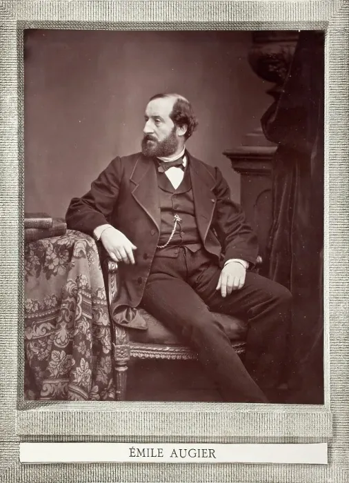 Framed Print : Emile Augier, Printed 1878. Creator: Antoine-Samuel Adam-Salomon Framed Print : Emile Augier, Printed 1878. Creator: Antoine-Samuel Adam-Salomon