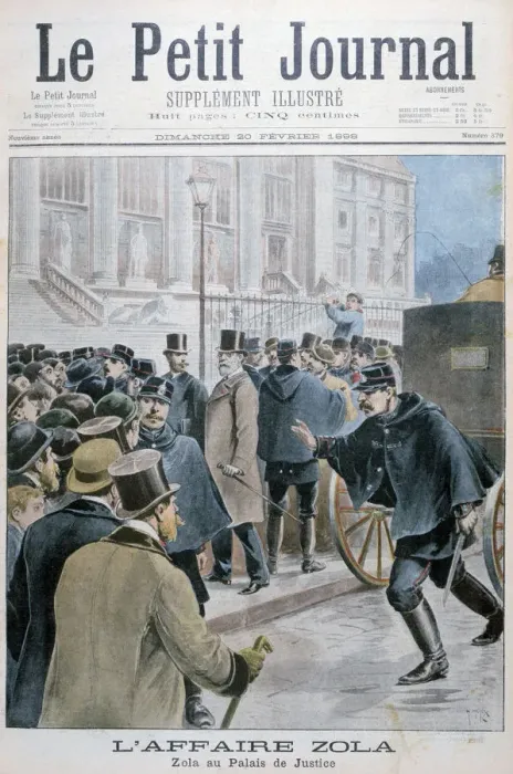 Framed Print : Emile Zola affair, being taken to the Palais de Justice, Paris, 1898. Artist: Henri Meyer Framed Print : Emile Zola affair, being taken to the Palais de Justice, Paris, 1898. Artist: Henri Meyer