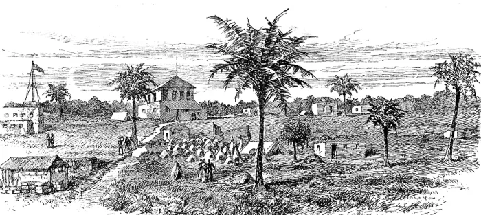 Framed Print : Emin Pasha Relief Expedition: sketches from Zanzibar - Bagamoyo...Mr. Stanley's followers, 1890. Creator: Unknown Framed Print : Emin Pasha Relief Expedition: sketches from Zanzibar - Bagamoyo...Mr. Stanley's followers, 1890. Creator: Unknown