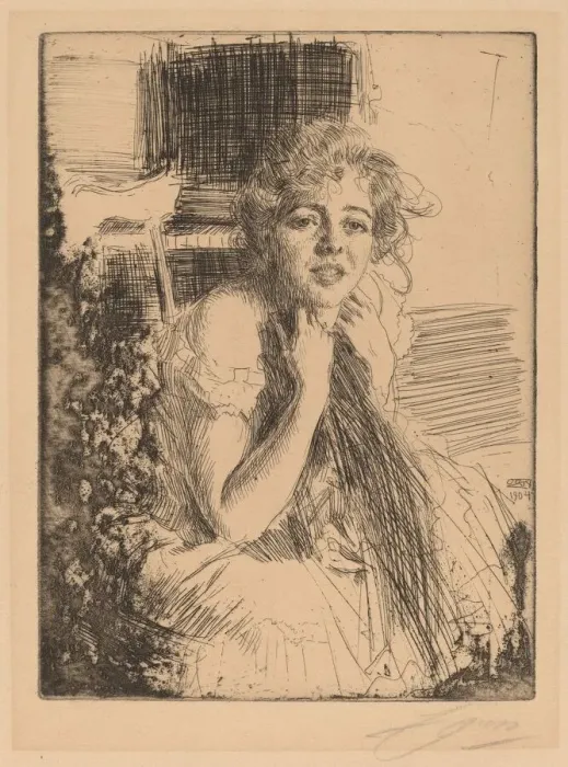 Framed Print : Emma Rasmussen, 1904. Creator: Anders Leonard Zorn Framed Print : Emma Rasmussen, 1904. Creator: Anders Leonard Zorn