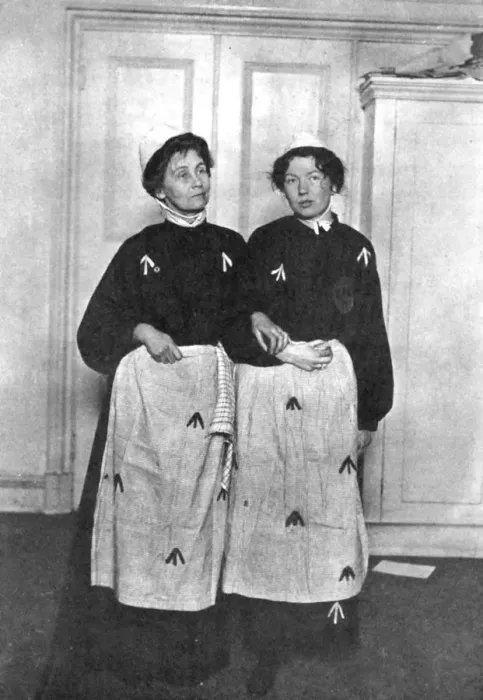 Framed Print : Emmeline and Christabel Pankhurst, English suffragettes, in prison dress, 1908 Framed Print : Emmeline and Christabel Pankhurst, English suffragettes, in prison dress, 1908