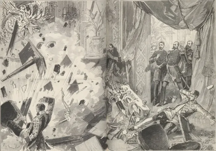 Framed Print : Emperor Alexander II after the explosion, evening of February 17, 1880. Creator: De Haenen Framed Print : Emperor Alexander II after the explosion, evening of February 17, 1880. Creator: De Haenen