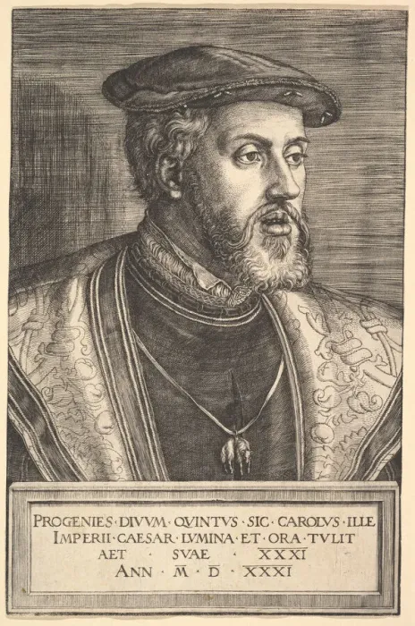 Framed Print : Emperor Charles V, 16th century. Creator: Barthel Beham Framed Print : Emperor Charles V, 16th century. Creator: Barthel Beham