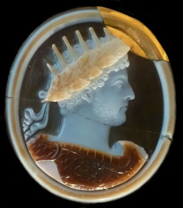 Framed Print : Emperor Commodus (Cameo). Artist: Classical Antiquities Framed Print : Emperor Commodus (Cameo). Artist: Classical Antiquities