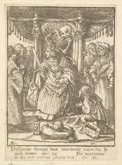 Framed Print : The Emperor, from the Dance of Death, 1651. Creator: Wenceslaus Hollar Framed Print : The Emperor, from the Dance of Death, 1651. Creator: Wenceslaus Hollar