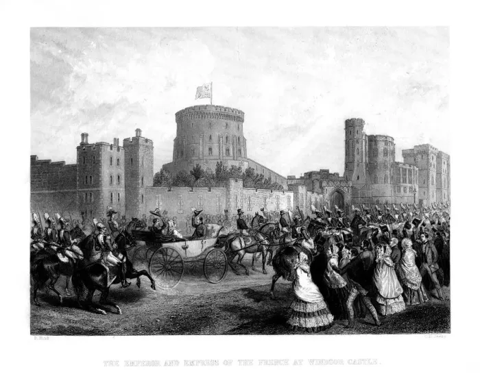 Framed Print : The Emperor and the Empress of the French at Windsor Castle, 1855, (1875). Artist: CH Jeens Framed Print : The Emperor and the Empress of the French at Windsor Castle, 1855, (1875). Artist: CH Jeens