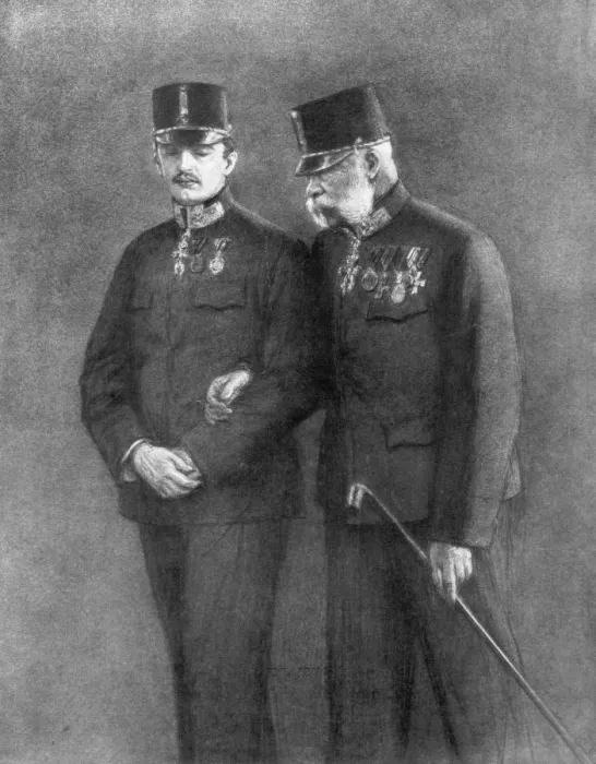 Framed Print : Emperor Franz Josef I of Austria and Archduke Charles Habsburg, (1926) Framed Print : Emperor Franz Josef I of Austria and Archduke Charles Habsburg, (1926)