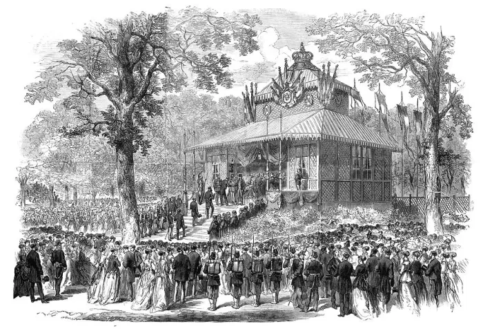 Framed Print : The Emperor of the French distributing the prizes of the Agricultural Show at Orleans, 1868. Creator: Unknown Framed Print : The Emperor of the French distributing the prizes of the Agricultural Show at Orleans, 1868. Creator: Unknown