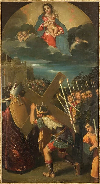 Emperor Heraclius Carrying the Cross to Jerusalem, c16th century. Creator: Unknown