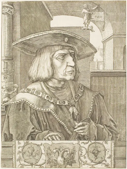 Framed Print : Emperor Maximilian I, 1520. Creator: Jan Muller Framed Print : Emperor Maximilian I, 1520. Creator: Jan Muller