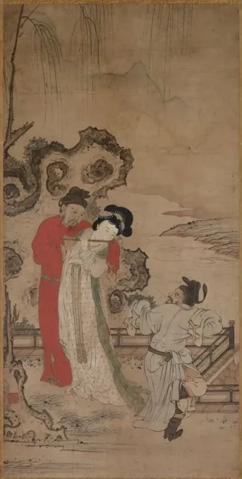 Framed Print : Emperor Minghuang Teaching Yang Gueifei to Play the Flute, late 1400s-early 1500s