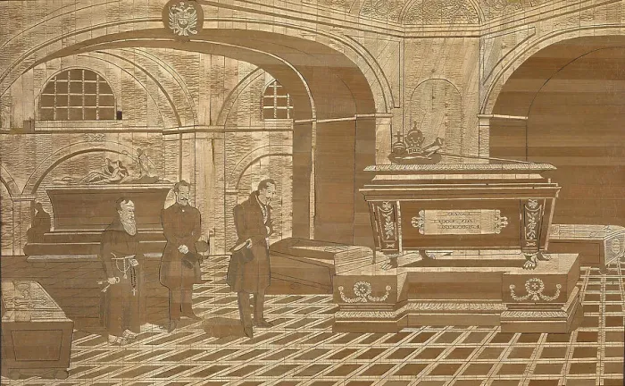 Framed Print : Emperor Nicholas I at the coffin of Emperor Francis I of Austria, ca 1835. Artist: Anonymous Framed Print : Emperor Nicholas I at the coffin of Emperor Francis I of Austria, ca 1835. Artist: Anonymous