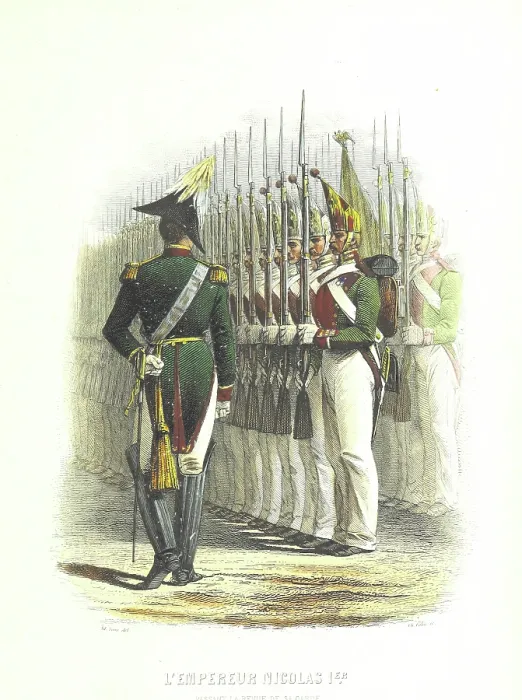 Framed Print : Emperor Nicholas I reviewing his guard, 1855. Creators: Boyer, Charles-Amedee Colin Framed Print : Emperor Nicholas I reviewing his guard, 1855. Creators: Boyer, Charles-Amedee Colin