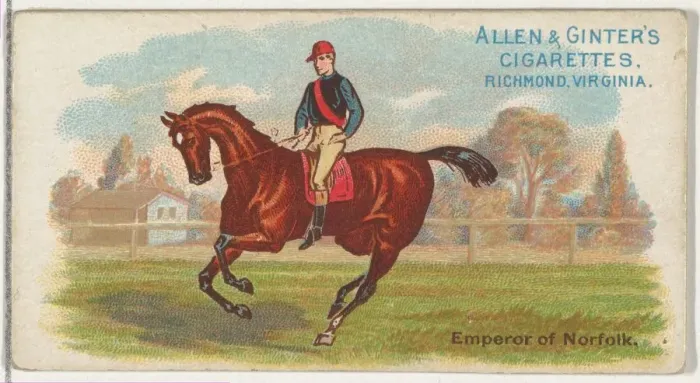 Framed Print : Emperor Norfolk, from The Worlds Racers series (N32) for Allen & Ginter Cigarettes Framed Print : Emperor Norfolk, from The Worlds Racers series (N32) for Allen & Ginter Cigarettes