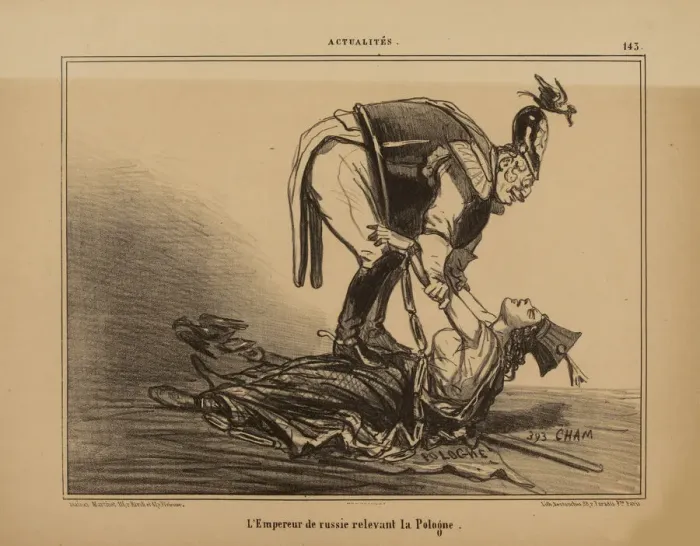 Framed Print : The Emperor of Russia relieving Poland, 1855. Creator: Cham (Amedé Framed Print : The Emperor of Russia relieving Poland, 1855. Creator: Cham (Amedé