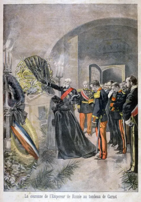 Framed Print : Emperor of Russia at the tomb of Cornot, 1896. Artist: Oswaldo Tofani Framed Print : Emperor of Russia at the tomb of Cornot, 1896. Artist: Oswaldo Tofani