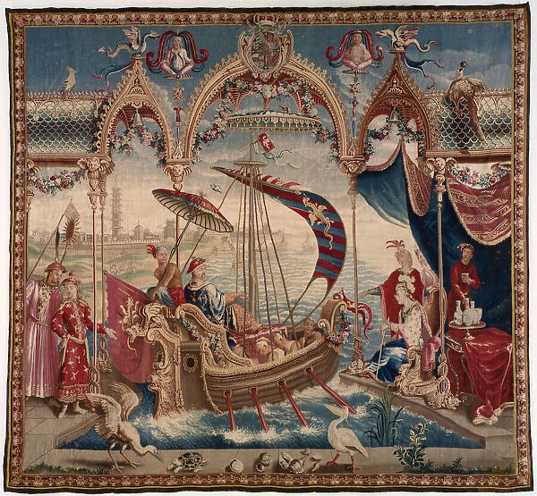 The Emperor Sailing, from The Story of the Emperor of China, Beauvais, 1716 / 22