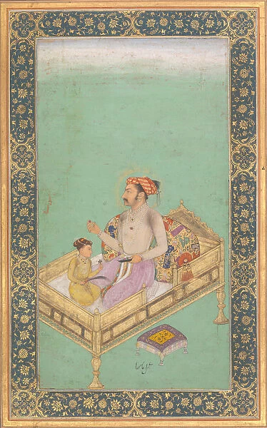 The Emperor Shah Jahan with his Son Dara Shikoh, Folio from the Shah Jahan Album