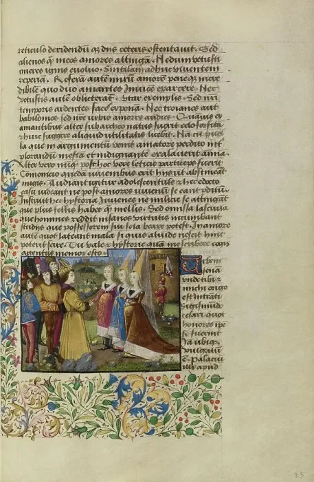 Framed Print : The Emperor Sigismund Arriving in Siena; Historia de duobus amantibus, about 1460-1470. Creator: Unknown Framed Print : The Emperor Sigismund Arriving in Siena; Historia de duobus amantibus, about 1460-1470. Creator: Unknown