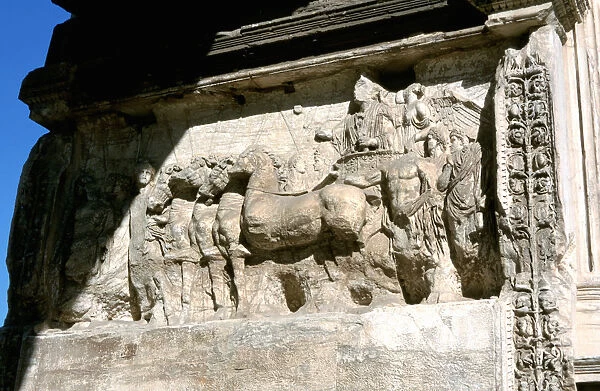 The Emperor Titus leading his troops, wall relief, Rome