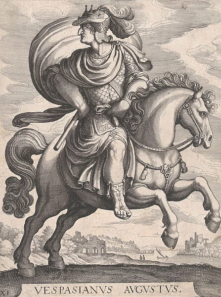 Emperor Vespasian on Horseback, from the series The First Twelve Roman Caesars, plate 1