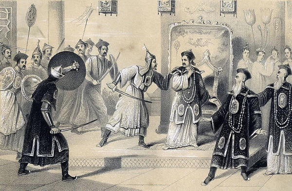 The Emperor Weit-Soong and his court, taken prisoners by the Tartars, 1847. Artist: JW Giles