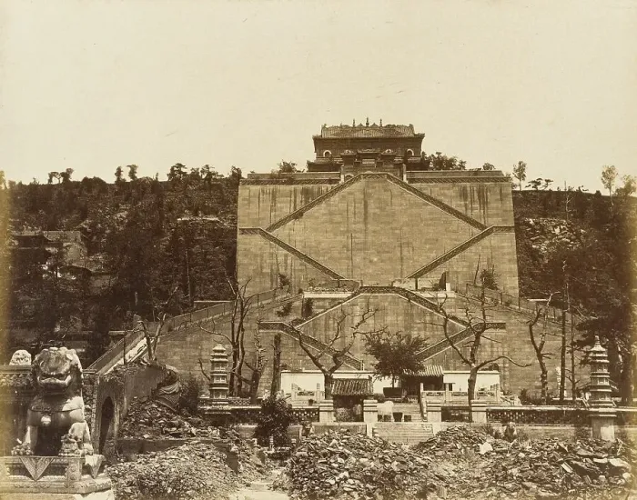 Framed Print : Emperor's Summer Palace, Peking, 1860. Creator: Felice Beato Framed Print : Emperor's Summer Palace, Peking, 1860. Creator: Felice Beato