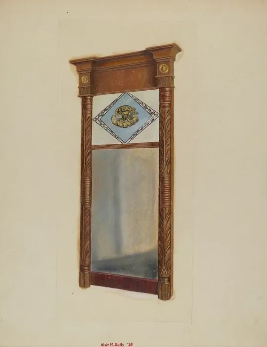 Framed Print : Empire Mirror, 1936. Creator: Alvin M Gully Framed Print : Empire Mirror, 1936. Creator: Alvin M Gully