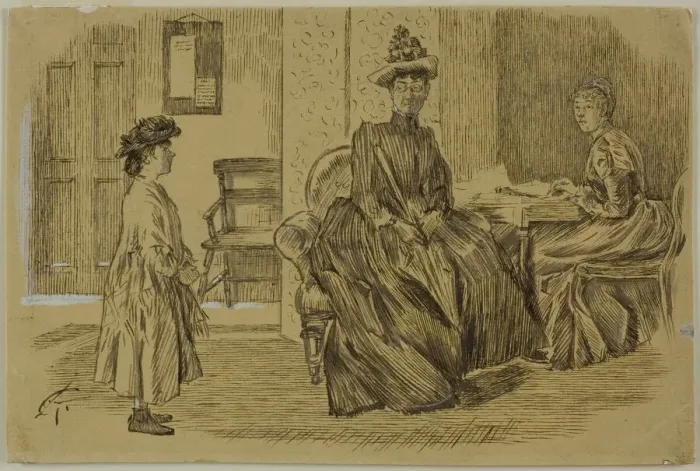 Framed Print : At the Employment Office, 1870 / 91. Creator: Charles Samuel Keene Framed Print : At the Employment Office, 1870 / 91. Creator: Charles Samuel Keene